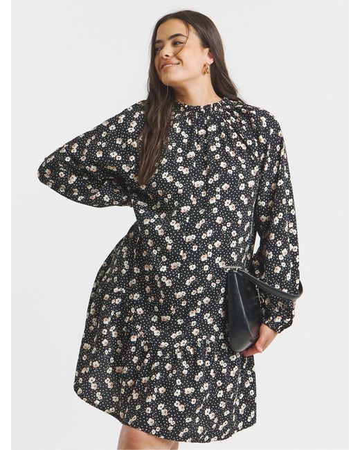 Simply Be Black Long Sleeve Wrap Maxi Dress