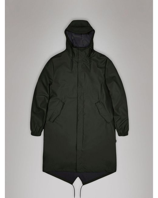 Rains Gray Fishtail Waterproof Parka Jacket for men