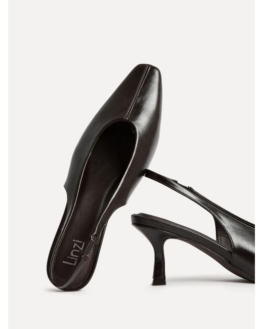 Linzi Brown Method Square Toe Slingback Court Heels
