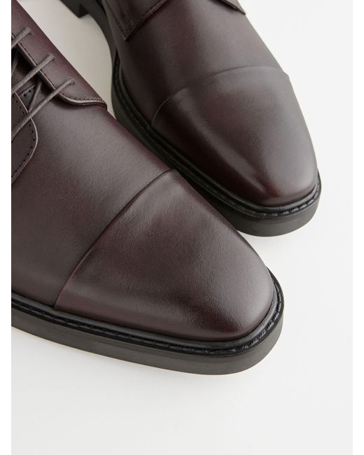 Next Brown Leather Toe Cap Shoes for men