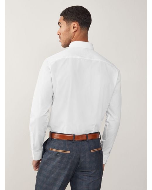Next White Regular Fit Easy Care Single Cuff Smart Shirt for men