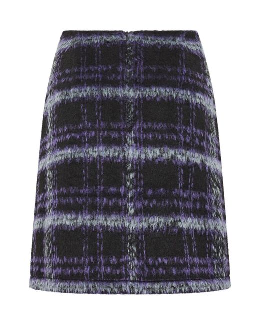 M Com Blue Check Mini Skirt