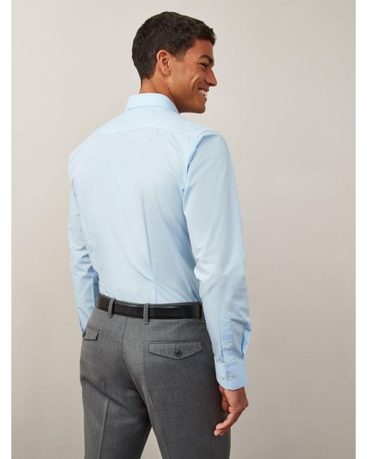 Next Blue Slim Fit Easy Care Single Cuff Smart Shirt for men