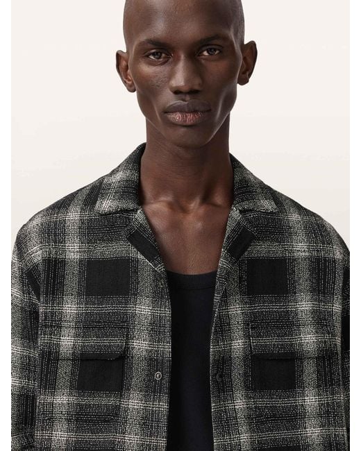 AllSaints Black Allsaints Teshio Long Sleeve Shirt for men