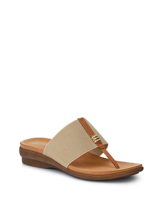 Pavers Brown Flexible Toe-Post Sandals
