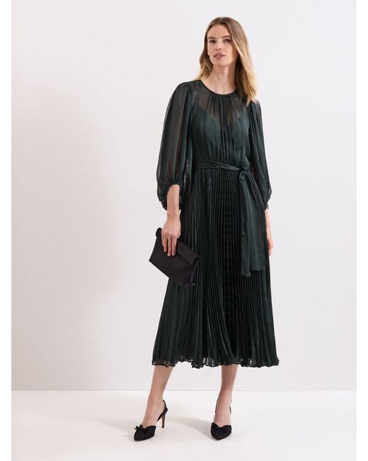 Phase Eight Black Petite Lucie Pleat Dress