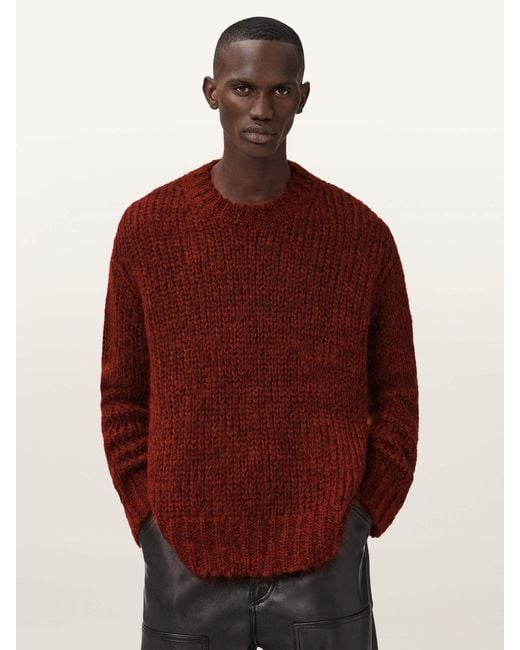 AllSaints Red Allsaints Myles Crew Jumper for men