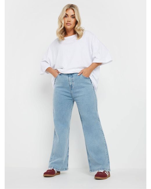 Yours Curve Blue Jeans Mit Weitem Bein44