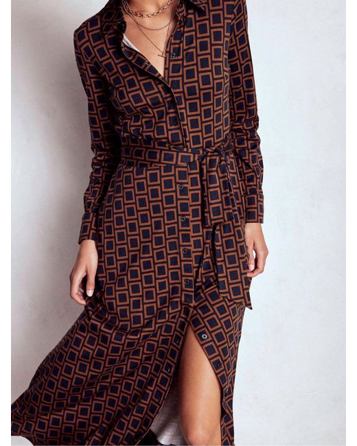 Boden Brown Marcia Jersey Shirt Dress