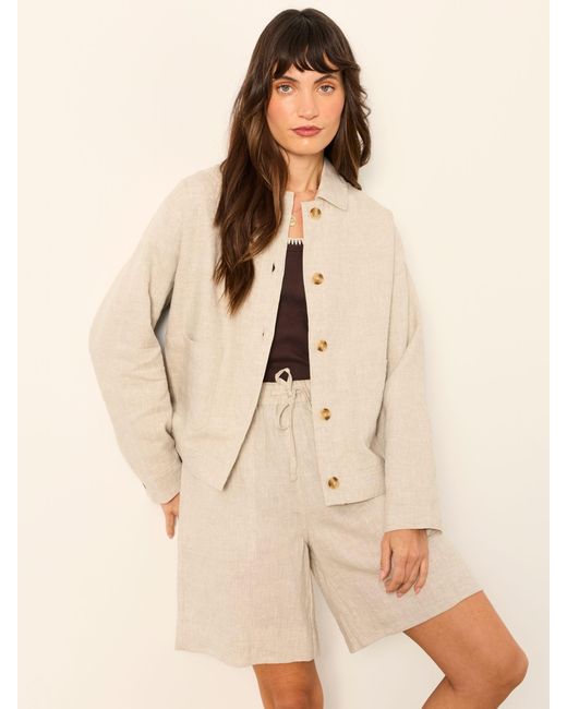 FatFace Natural Fatface Darcy Petite Linen Jacket