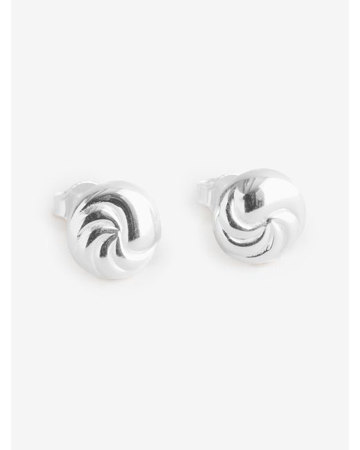 Simply Silver Multicolor Sterling 925 Polished Textured Ridged Stud Earrings
