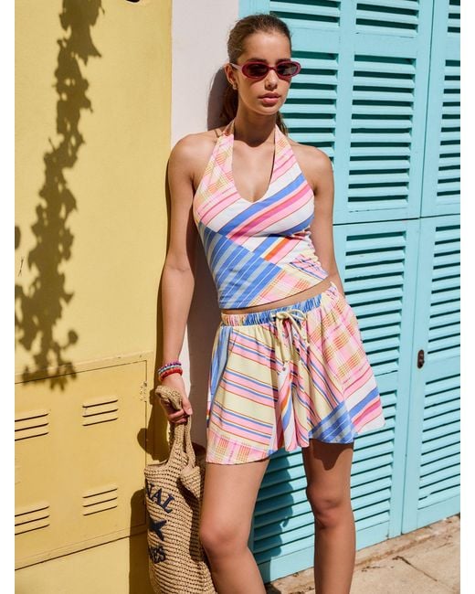 Next Blue Gingham Jersey Shorts