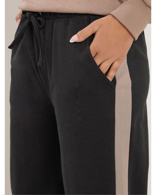 M Com Black Petite Side Stripe Joggers