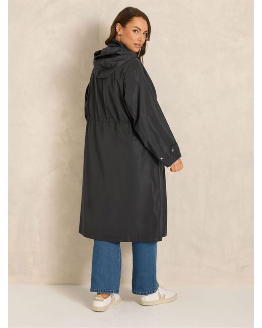 Evans Black Longline Raincoat