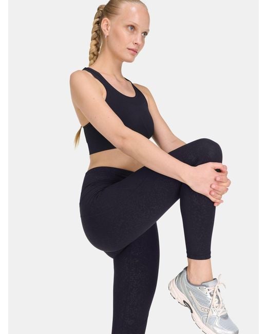 Sweaty Betty Blue 7/8 Length Power Embossed Workout Leggings