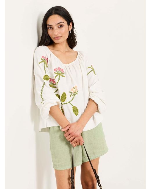 FatFace Green Fatface Cassie 100% Linen Shorts