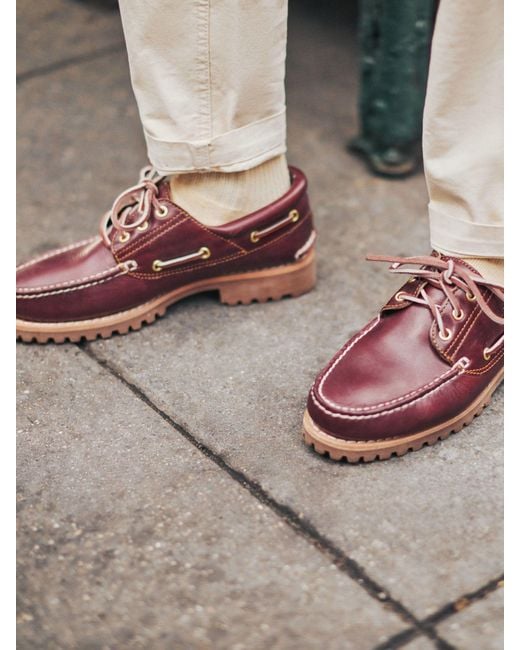 靴 timberland 3-EYELET ClASSIC RUG BROWN Timberland 3 Eye Lug Boat Shoes in Brown for Men | Lyst