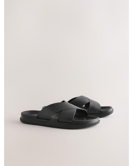 Next Black Eva Cross Over Sandals for men
