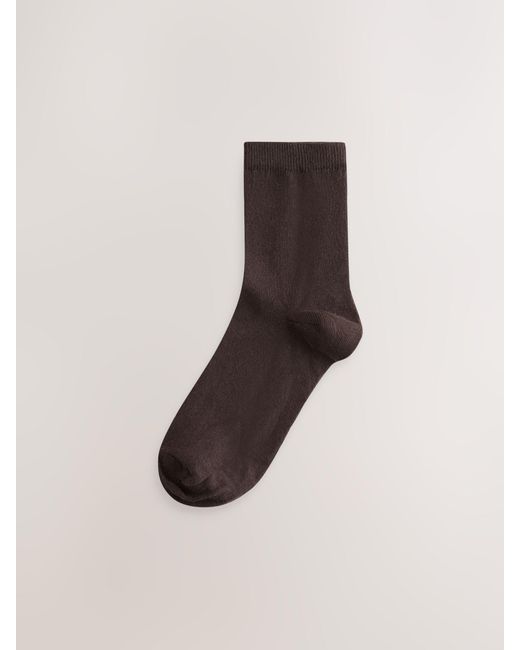 Next Brown Basic Ankle Socks Five Pack