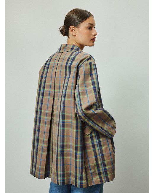 Next Natural Neutral Checked Trench Coat