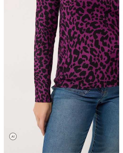 M Com Purple Animal Printed Jumper