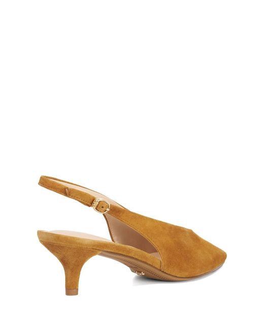 Dune Natural Leather Crediblity Suede Slingbacks