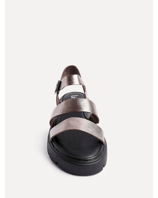 Linzi Natural Pewter Ramona Two Strap Flatform Sandals