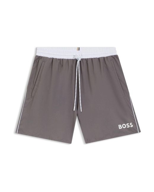 Boss Gray Starfish Quick Dry Swim Shorts for men