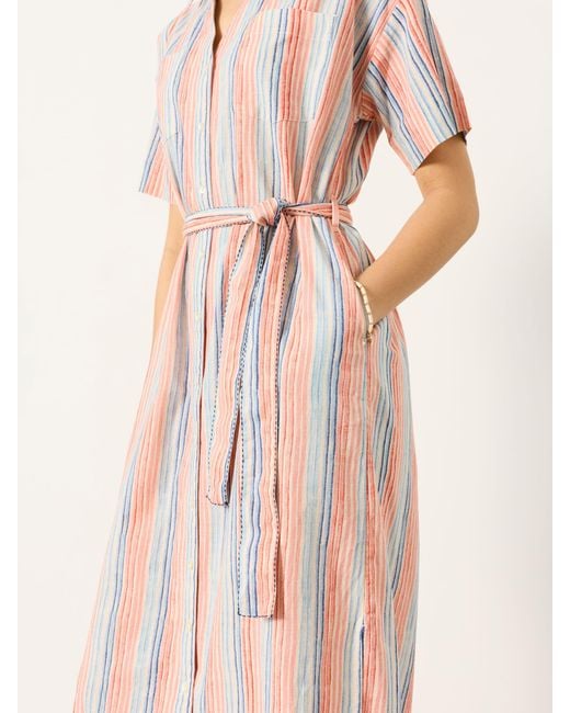 FatFace Natural Fatface Susie Regular Stripe Shirt Dress