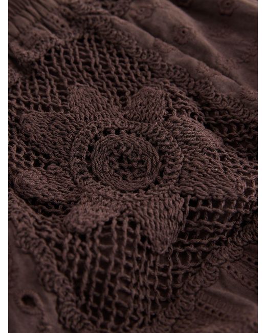 Next Brown N. Premium Crochet Patchwork Shorts