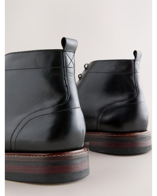 Next Black Toecap Leather Boots for men