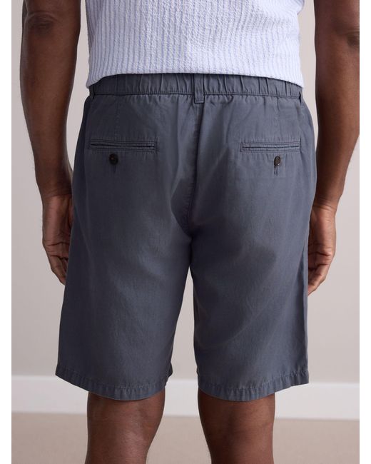 Next White Premium Soft Touch Linen Blend Elasticated Waist Shorts for men