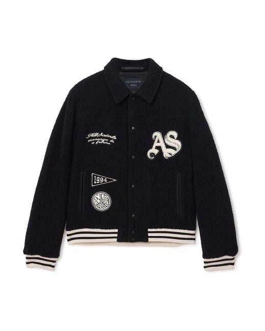 AllSaints Blue Allsaints Baum Bomber Jacket for men
