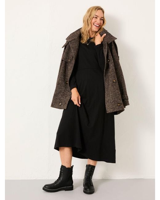 FatFace Black Fatface Jonie Regular Jersey Midi Dress