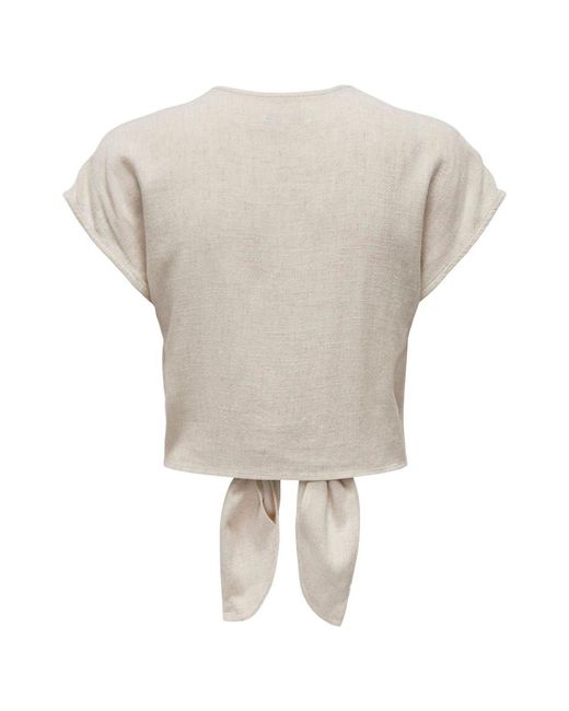 ONLY White Tie Front Blouse