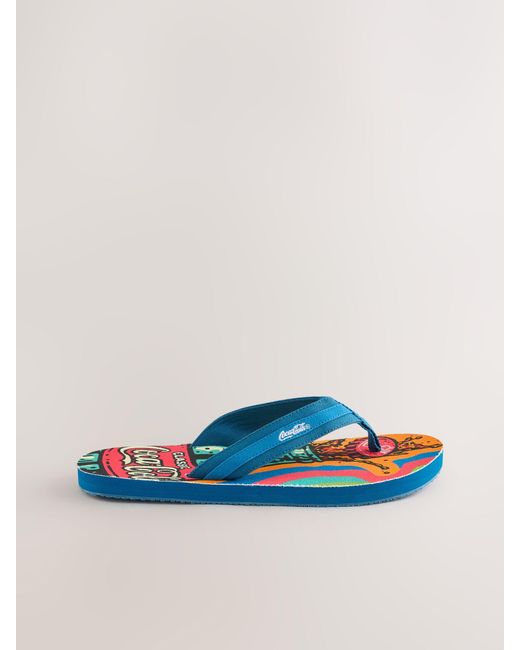 Next Blue Textile Flip Flops for men