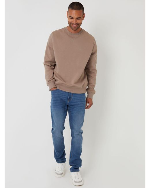 Threadbare Blue Crew Neck Sweatshirt for men