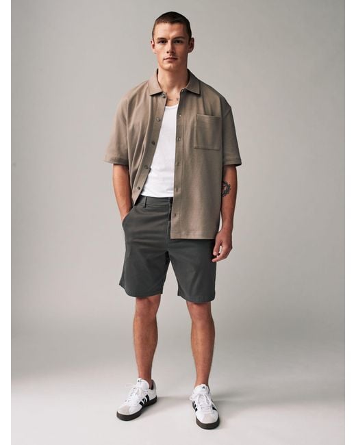 Next Gray Loose Fit Stretch Chino Shorts 2 Pack for men