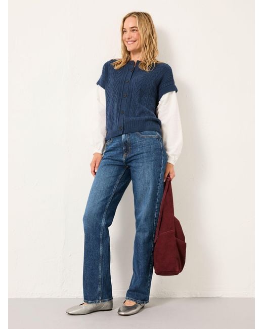 FatFace Blue Odette Button Front 2