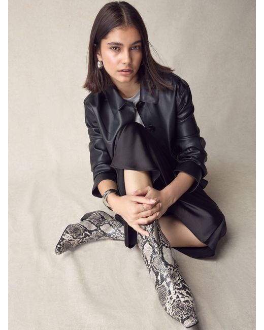 Next Metallic N. Premium Chisel Toe Flat Ankle Boots