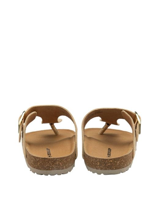 Dunlop Brown Leather Toe-Post Sandals
