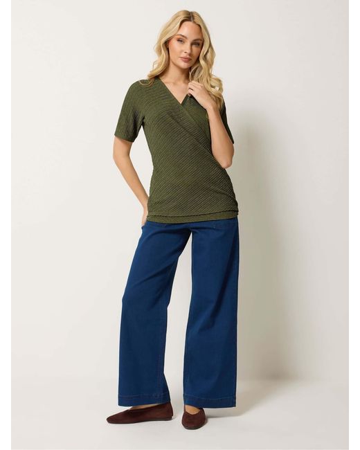 M Com Green Wrap Top