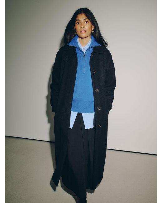 Next Blue Belted Unlined Coat
