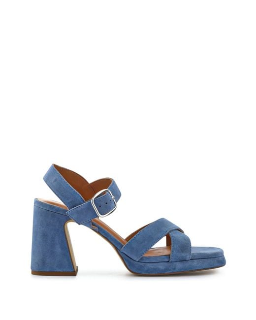 Jones Bootmaker Blue Jones Bootmaker Gladiola2 Leather Platform Sandals