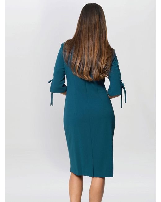 Gina Bacconi Gina Bacconi Gilly 3/4 Sleeve Structured Dress in Blue
