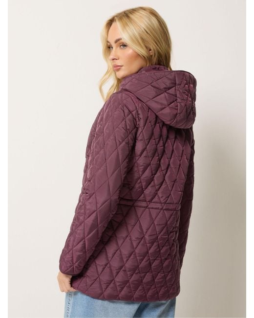 M Com Purple Diamond Quilted Jacket