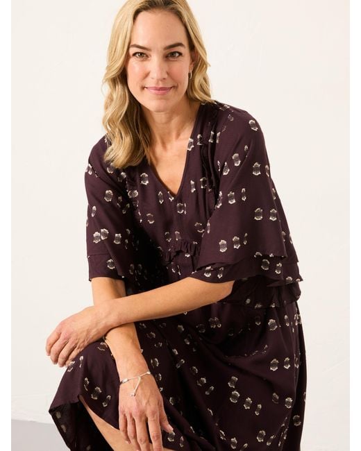 FatFace Purple Fatface Kim Metallic Midi Dress