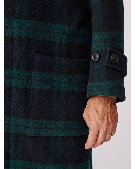 aubi Blue Holmfirth Overcoat for men