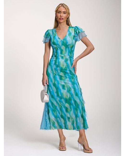 jolie moi green lace dress Womens Jolie Moi Green Asymmetric Draped Lace Maxi Dress US 16