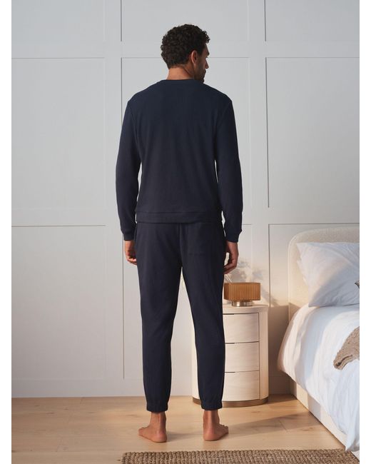 Next Blue Long Sleeve Waffle Pyjamas Set for men